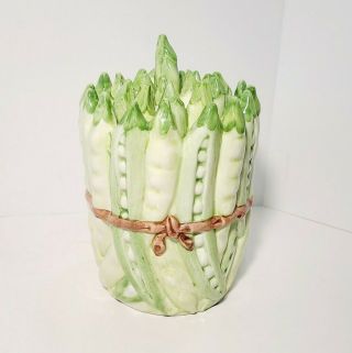 Snap Peas Pod Ceramic Canister Cookie Jar Made In Italy 9h X 7w San Marco