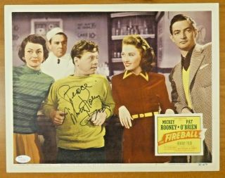 Mickey Rooney Signed Vintage 11x14 Lobby Card With Jsa