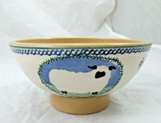 Nicholas Mosse Pottery Footed Bowl Landscape Sheep 6 1/4 " X 3 1/8 "