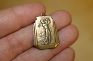 Hole In One Medal Brass Golf Fob Vintage Presented By Royal Golf Balls