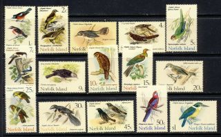 Norfolk Island Bird On Stamp Set Mnh Vf Complete Scott 126 - 40 33.  25