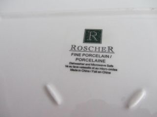 Roscher Porcelain White Wood Grain Design Square 8.  5 