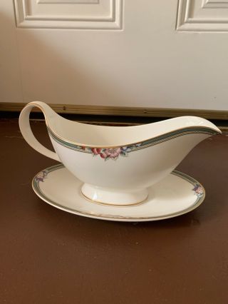 Royal Doulton China Orchard Hill Gravy Boat W/ Underplate
