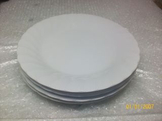 6 Vintage Sheffield Bone White 10 " Scallop Swirl Dinner Plates Usa Set Of 6