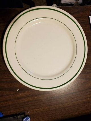4 Set Of Four,  16 Plates 9.  5 Vintage Buffalo China Green Stripe Dinner Plates