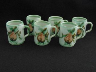 John B.  Taylor Ceramics Louisville,  Kentucky Set Of 6 " Harvest Pear " Mugs