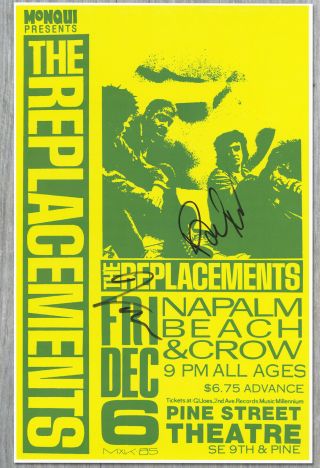 The Replacements Autographed Signed Concert Poster Paul Westerberg Tommy Stinson