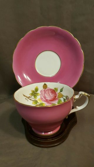 Gorgeous Royal Stafford Shire England Bone China Pink,  Rose Tea Cup And Saucer