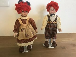Raggedy Ann And Andy - Seymour Mann Porcelain Dolls