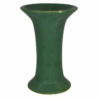 Vintage Matte Green Arts And Crafts Vase Marked Hampshire