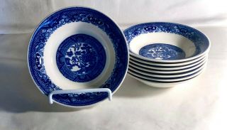 8 Royal China Blue Willow 5 5/8 " Dessert Bowls