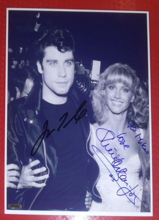 John Travolta Olivia Newton John Signed Autographed Photo 8 1/2 X 11 W/holo