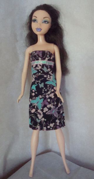 1999 My Scene Barbie Doll Nolee With Rooted Lashes Brunette Hair Purple Eyes