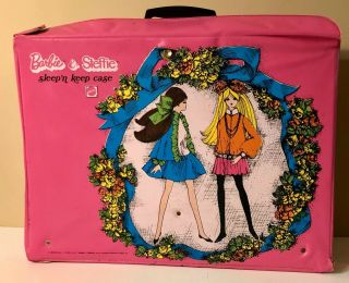 Barbie & Steffie Sleep ' n Keep Case Pink w/ Fold Out Bedroom 2