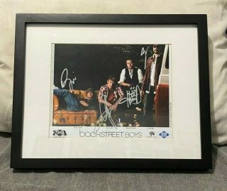 Backstreet Boys Autographed Framed Photo Silver Ink Littrell Mclean Dorough