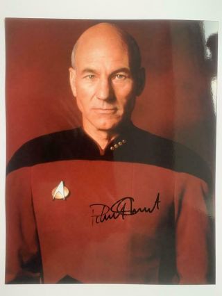 Patrick Stewart Jean - Luc Picard,  Star Trek Signed 8x10 Photo Autograph