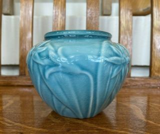 Vintage Rookwood Pottery Daffodil Blue Vase 6431