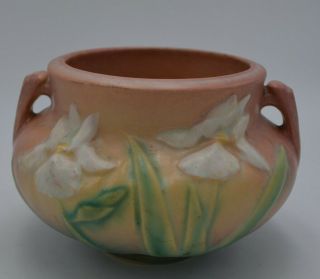 Roseville Pottery White Rose Jardiniere Planter 653 - 3