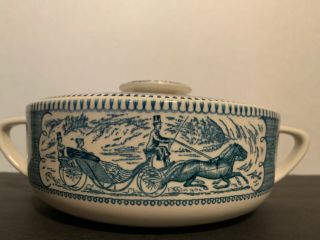 Currier And Ives Covered Casserole Dish 1950s/60s 2