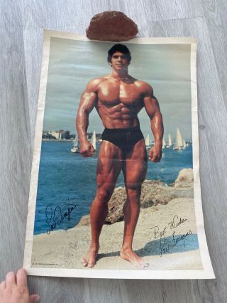 Lou Ferrigno Autographed Poster 25 X 17 Body Building Hulk
