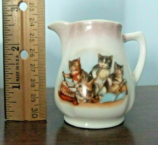 Antique Porcelain Child’s Tea Set Creamer W/ 3 Kittens Cats - Germany [purrfact