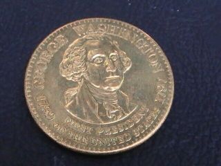 Medal George Washington 1789 - 1797 1 St President 1789 - 1797 Brass Coin Token