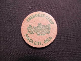 1968 Ponca City,  Oklahoma Wooden Nickel Token - Cherokee Strip Wood Nickel Coin