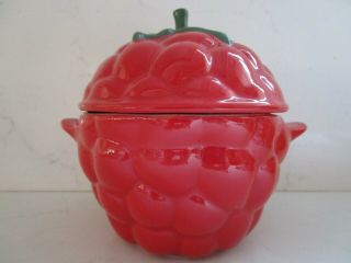 Le Creuset Petite Raspberry Berry Fruit 14 oz Stoneware Casserole Red Dish & Lid 2