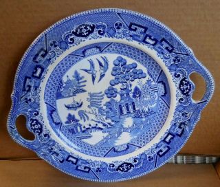 Buffalo Pottery Semi - Vitreous Blue Pattern Buffalo Pottery Serving Dish Or Plate