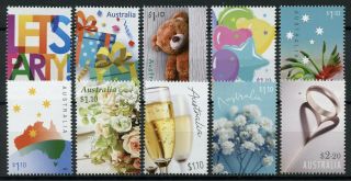 Australia Greetings Stamps 2020 Mnh Occasions Roses Flowers Teddy Bears 10v Set