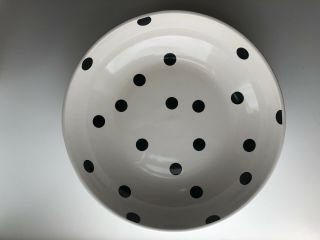 Nwt Kate Spade All In Good Taste Deco Dot Black And White 13 " Large Serving Bowl