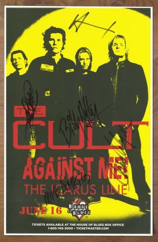 The Cult Autographed Gig Poster Ian Astbury,  Billy Duffy,  John Tempesta