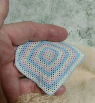Dollhouse Miniature Crochet Baby Blanket Or Rug,  1:12 Scale,  Igma Artisan