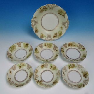 Ohme Old Ivory Silesia 16 Porcelain - Large Bowl,  3 Cereal Bowls,  3 Berry Bowls