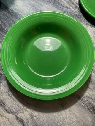Vintage Fiesta Ware Medium Green Rimmed Soup Bowl Deep Plate Homer Laughlin