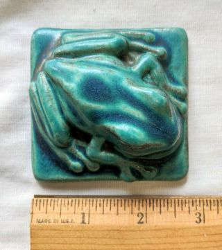 Pewabic Pottery Frog Paperweight/wall Tile