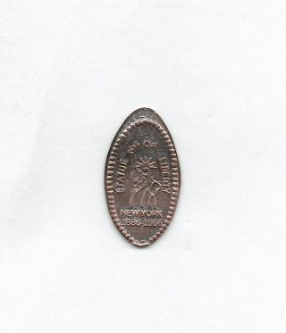 Statue Of Liberty York 1886 - 1986 Elongated Penny One Cent Coin Token
