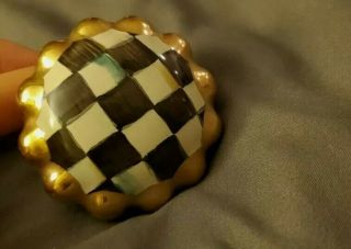 ♡nwt♡ Large Mackenzie Childs Courtly Check Drawer Cabinet Pull Knob