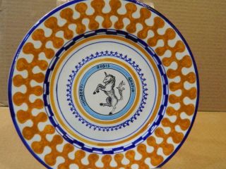 Palio Di Siena Ceramic 8 " Tile Plate " Leocorno " - Unicorn Italy Vintage