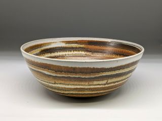 Ross Spangler Earth Stripe Glaze Large Bowl 9 1/4 "