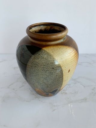 Pottery Craft USA Stoneware Dip Glaze Vase by Robert Maxwell Mid Century Modern 2