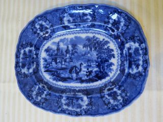 Antique Ridgeways England Oriental Pattern Flow Blue Small Platter