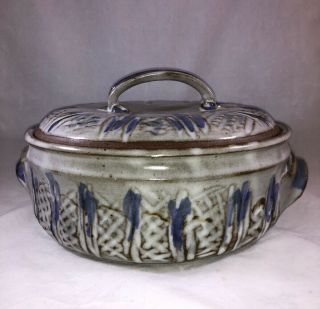 Vintage Viktoria Chulay Art Studio Pottery Covered Bowl