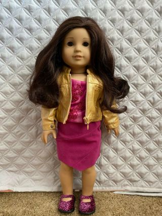 American Girl Retired Gold And Magenta/pink Jacket And Skirt Outfit 2003