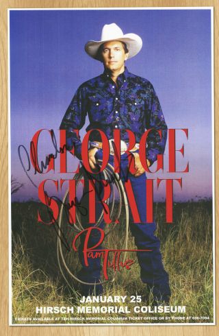 George Strait Autographed Gig Poster I Cross My Heart,  Check Yes Or No