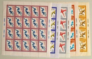 Russia 1980 Olympics,  Xf Cpl.  Mnh Sheet Set,  Athletics,  Ussr Soviet,  Cccp