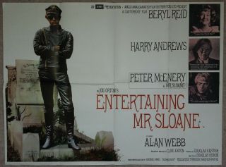 Entertaining Mr.  Sloane 1970 British Quad Cinema Poster Joe Orton
