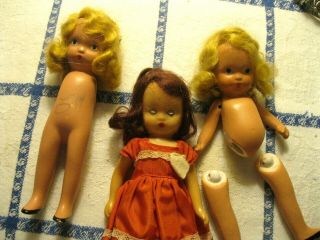 3 Old Story Book Dolls 1 Good 2.  Size 5 1/2 "