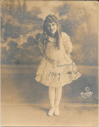 Mary Pickford Very Early Silent Movie Legend Autographed Photo