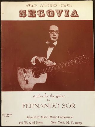 Andres Segovia Signed Music Book